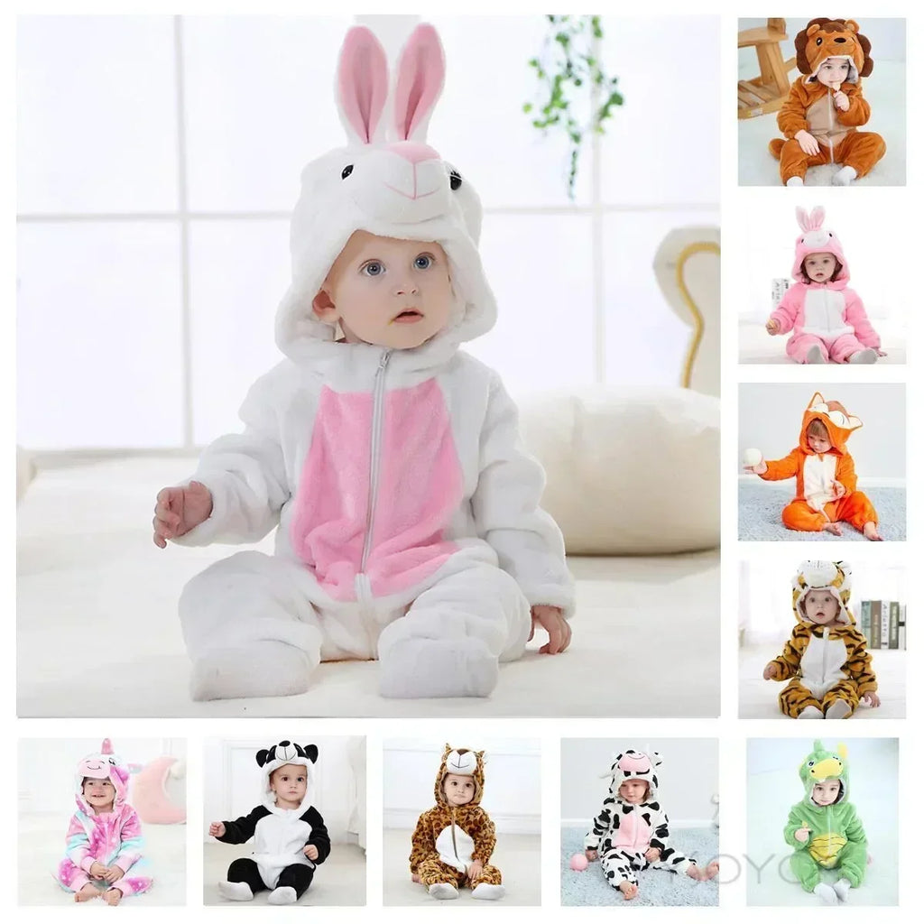 Baby Rompers Winter Kigurumi Lion Costume for Girls Boys Toddler Animal Jumpsuit Infant Clothes Pyjamas Kids Overalls Ropa Bebes