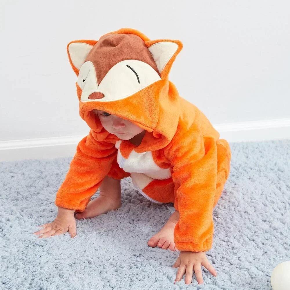 Baby Rompers Winter Kigurumi Lion Costume for Girls Boys Toddler Animal Jumpsuit Infant Clothes Pyjamas Kids Overalls Ropa Bebes