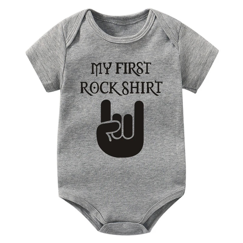 Born to Rock Newborn Baby Short Sleeve Cotton Baby Bodysuit Cute Baby Boy Clothes Jumpsuit Infant Outfit Baby Body Rock