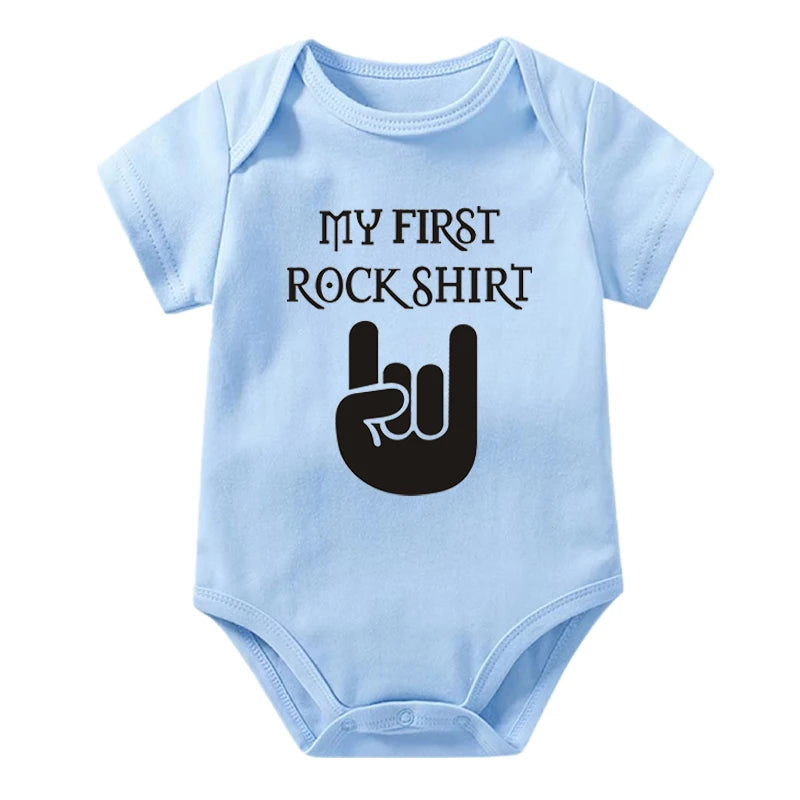Born to Rock Newborn Baby Short Sleeve Cotton Baby Bodysuit Cute Baby Boy Clothes Jumpsuit Infant Outfit Baby Body Rock