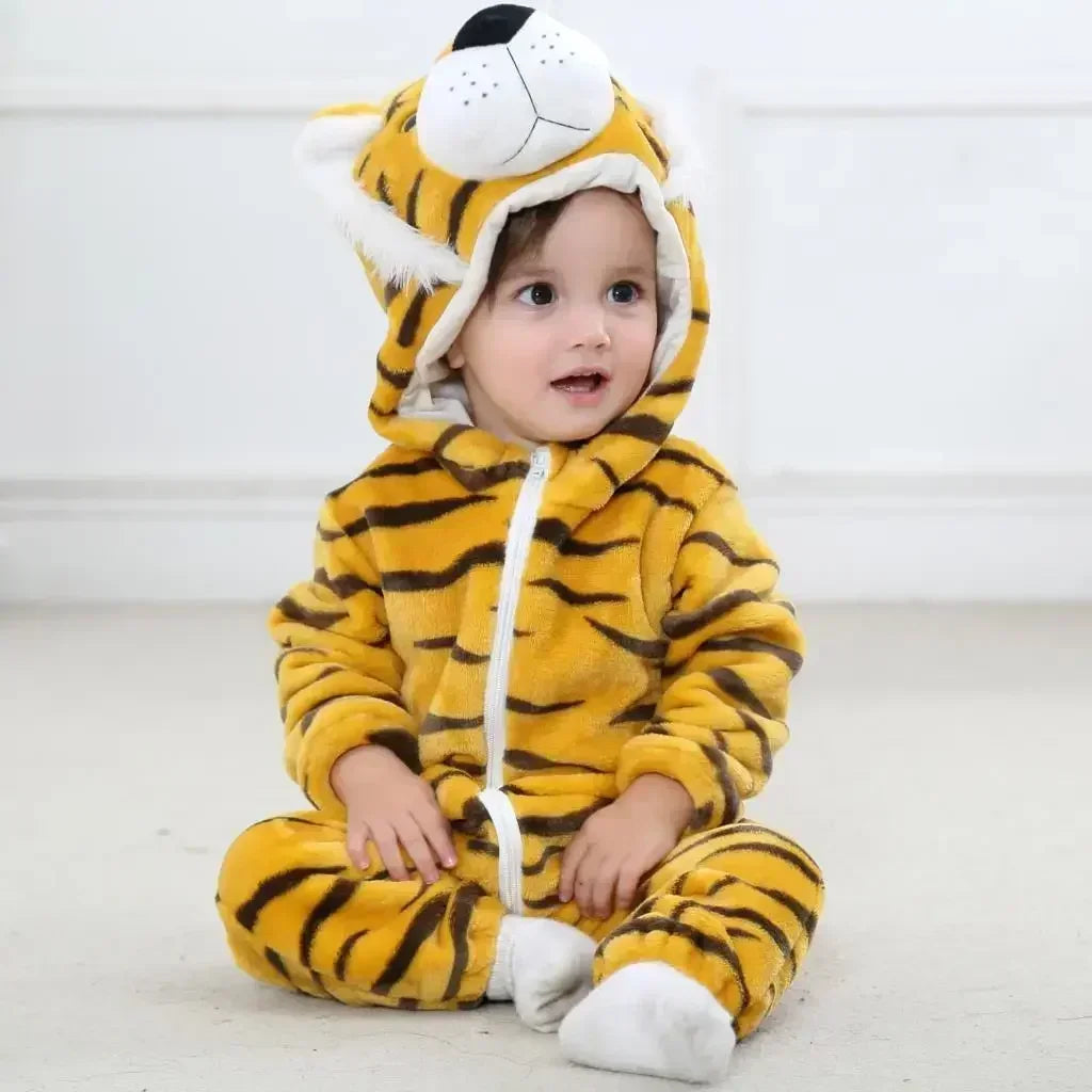 Baby Rompers Winter Kigurumi Lion Costume for Girls Boys Toddler Animal Jumpsuit Infant Clothes Pyjamas Kids Overalls Ropa Bebes