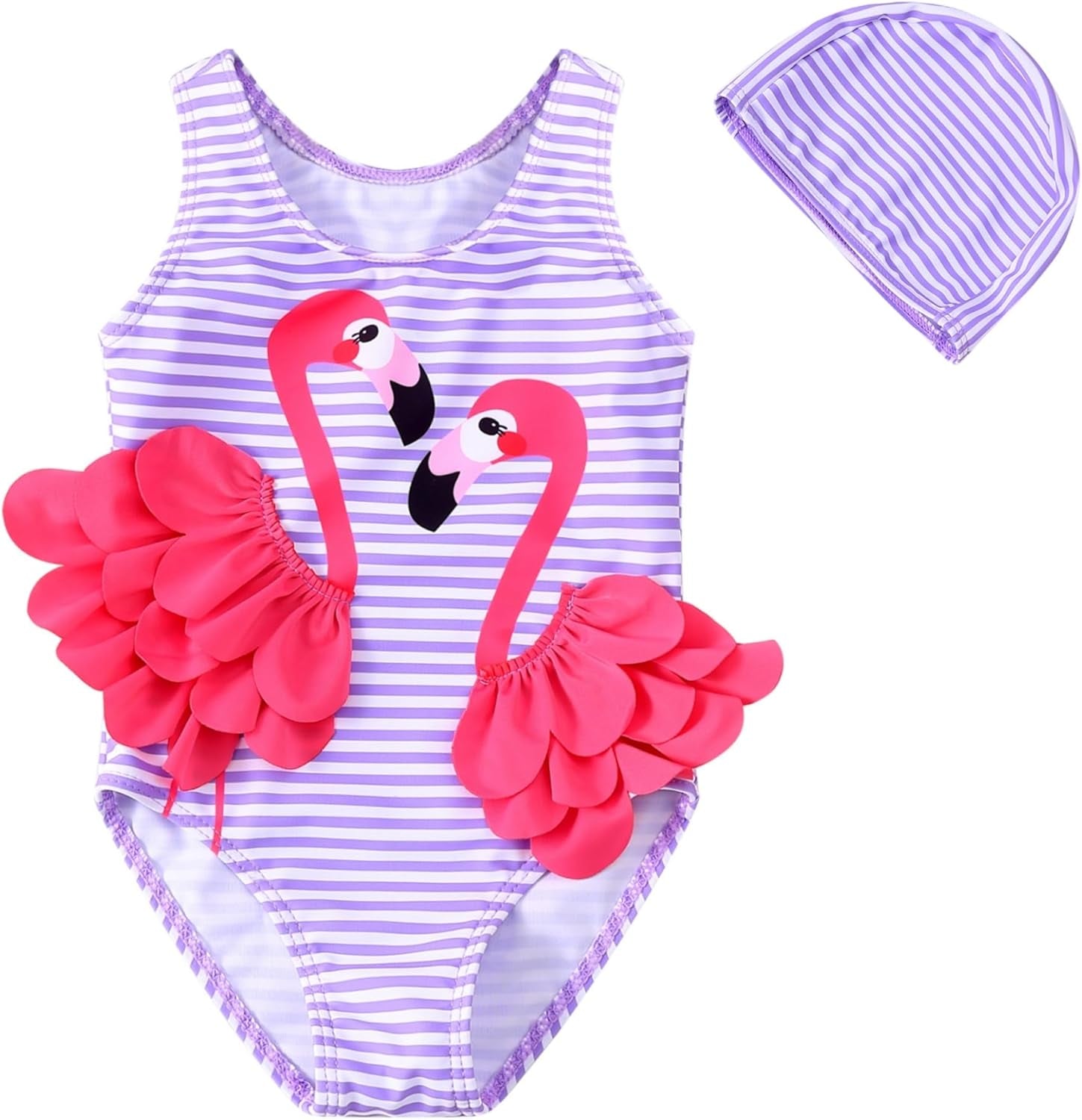 Baby Girl One Piece Swimsuit Swimwear Toddler Kid Flamingo Bikini Bathing Suit Sunsuit Rash Guard 1-5T