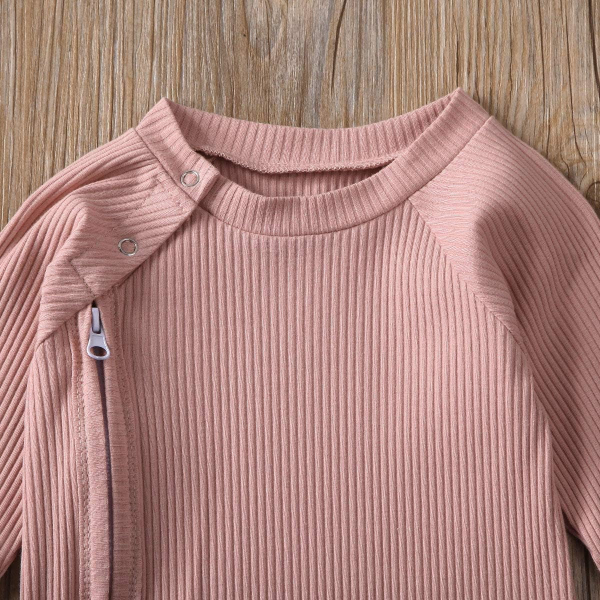Newborn Baby Boy Girl Knitted Romper Jumpsuit Solid Long Sleeve Legging Bodysuit Playsuit Clothes Winter 0-18M