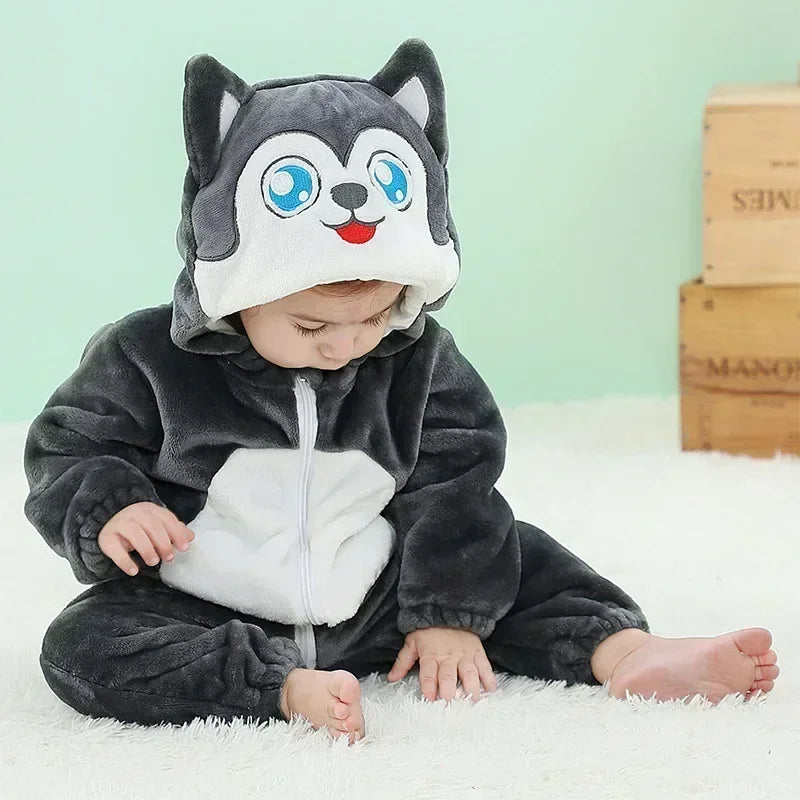 Baby Rompers Winter Kigurumi Lion Costume for Girls Boys Toddler Animal Jumpsuit Infant Clothes Pyjamas Kids Overalls Ropa Bebes