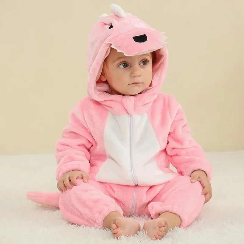 Baby Rompers Winter Kigurumi Lion Costume for Girls Boys Toddler Animal Jumpsuit Infant Clothes Pyjamas Kids Overalls Ropa Bebes