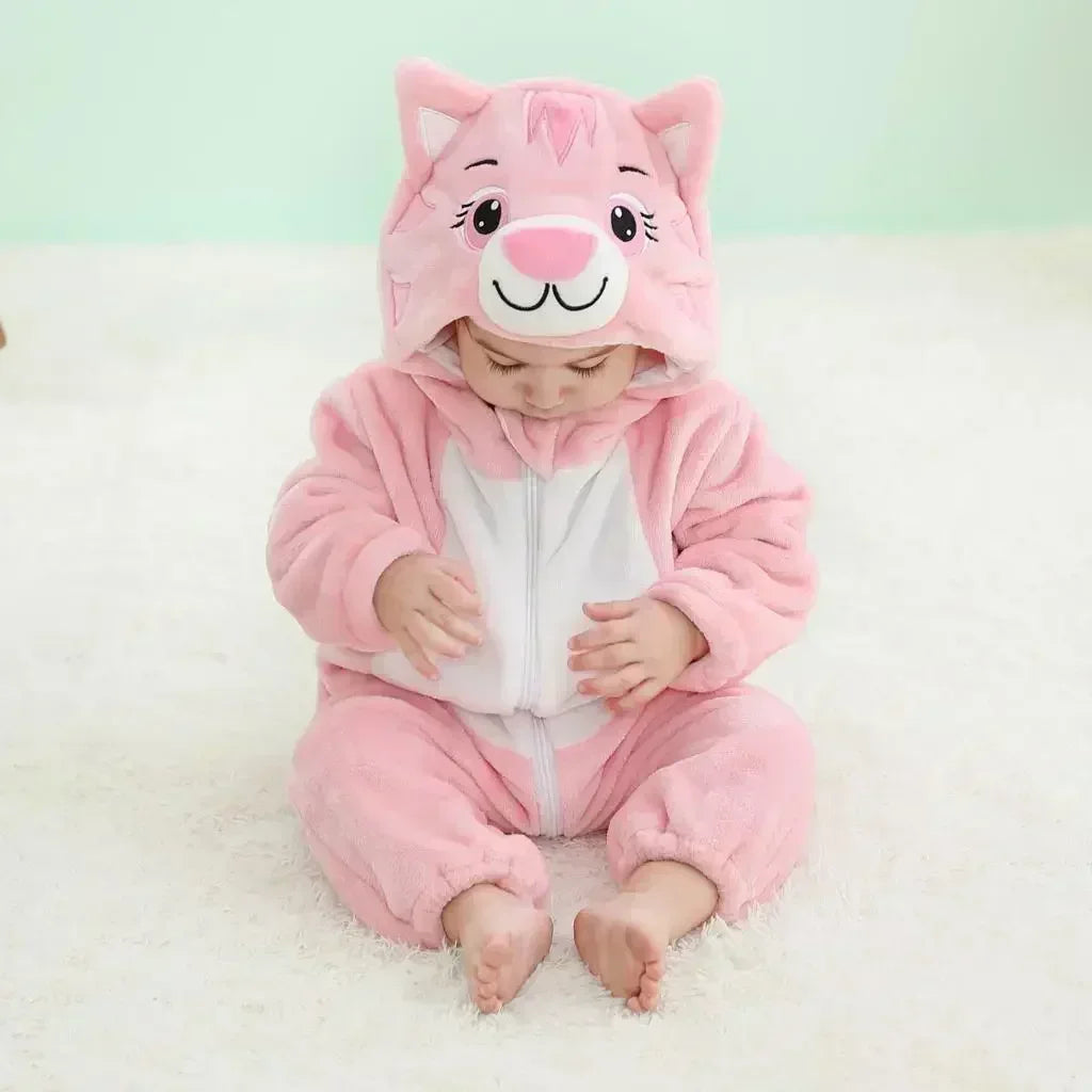 Baby Rompers Winter Kigurumi Lion Costume for Girls Boys Toddler Animal Jumpsuit Infant Clothes Pyjamas Kids Overalls Ropa Bebes