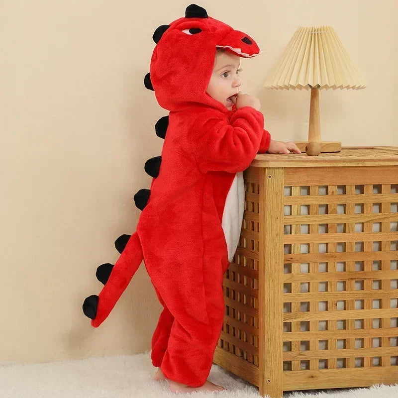 Baby Rompers Winter Kigurumi Lion Costume for Girls Boys Toddler Animal Jumpsuit Infant Clothes Pyjamas Kids Overalls Ropa Bebes