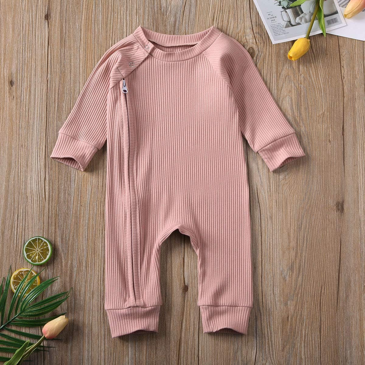 Newborn Baby Boy Girl Knitted Romper Jumpsuit Solid Long Sleeve Legging Bodysuit Playsuit Clothes Winter 0-18M