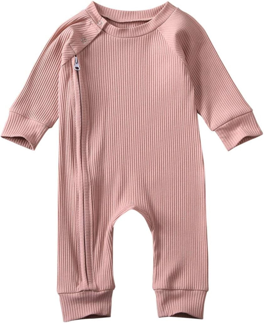Newborn Baby Boy Girl Knitted Romper Jumpsuit Solid Long Sleeve Legging Bodysuit Playsuit Clothes Winter 0-18M
