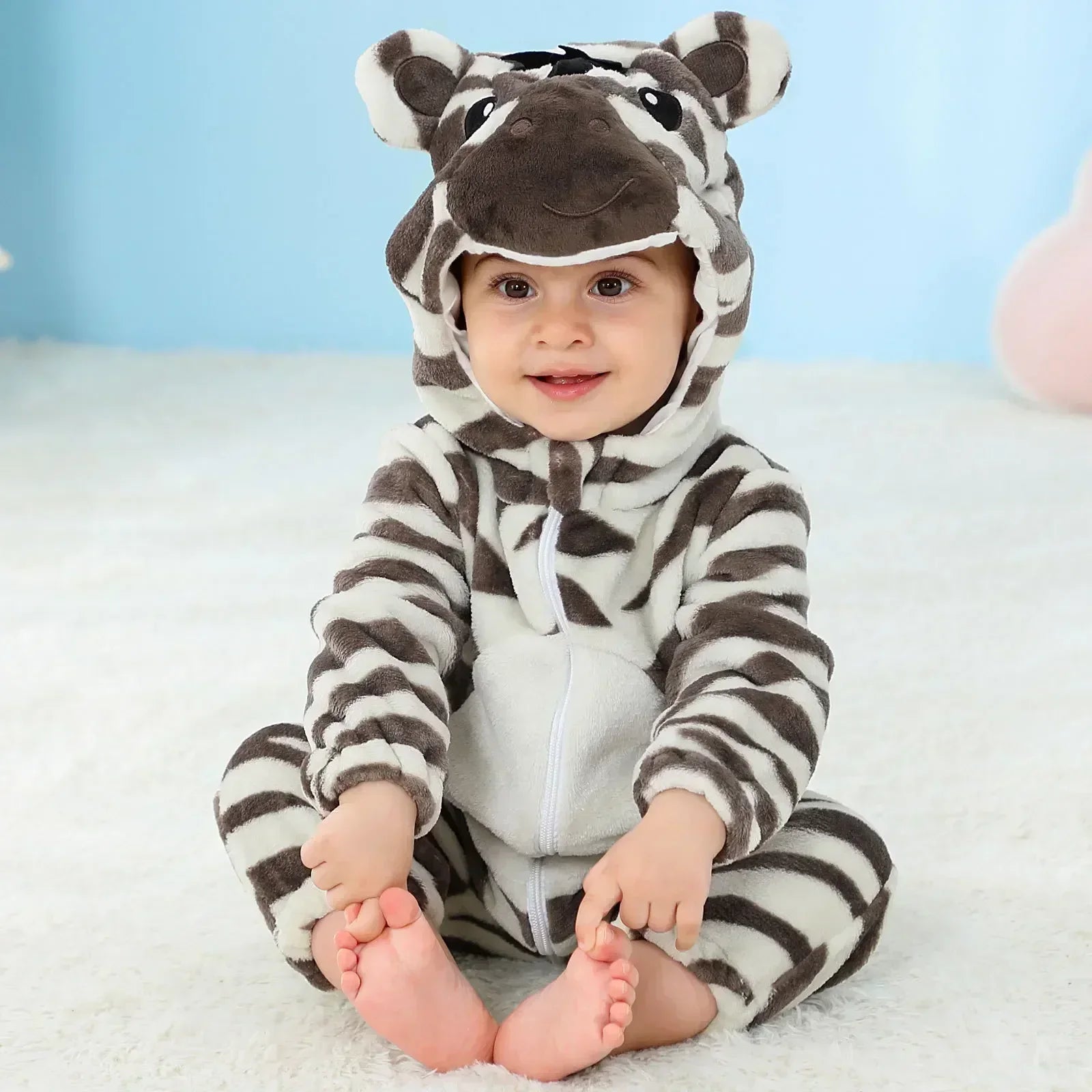 Baby Rompers Winter Kigurumi Lion Costume for Girls Boys Toddler Animal Jumpsuit Infant Clothes Pyjamas Kids Overalls Ropa Bebes