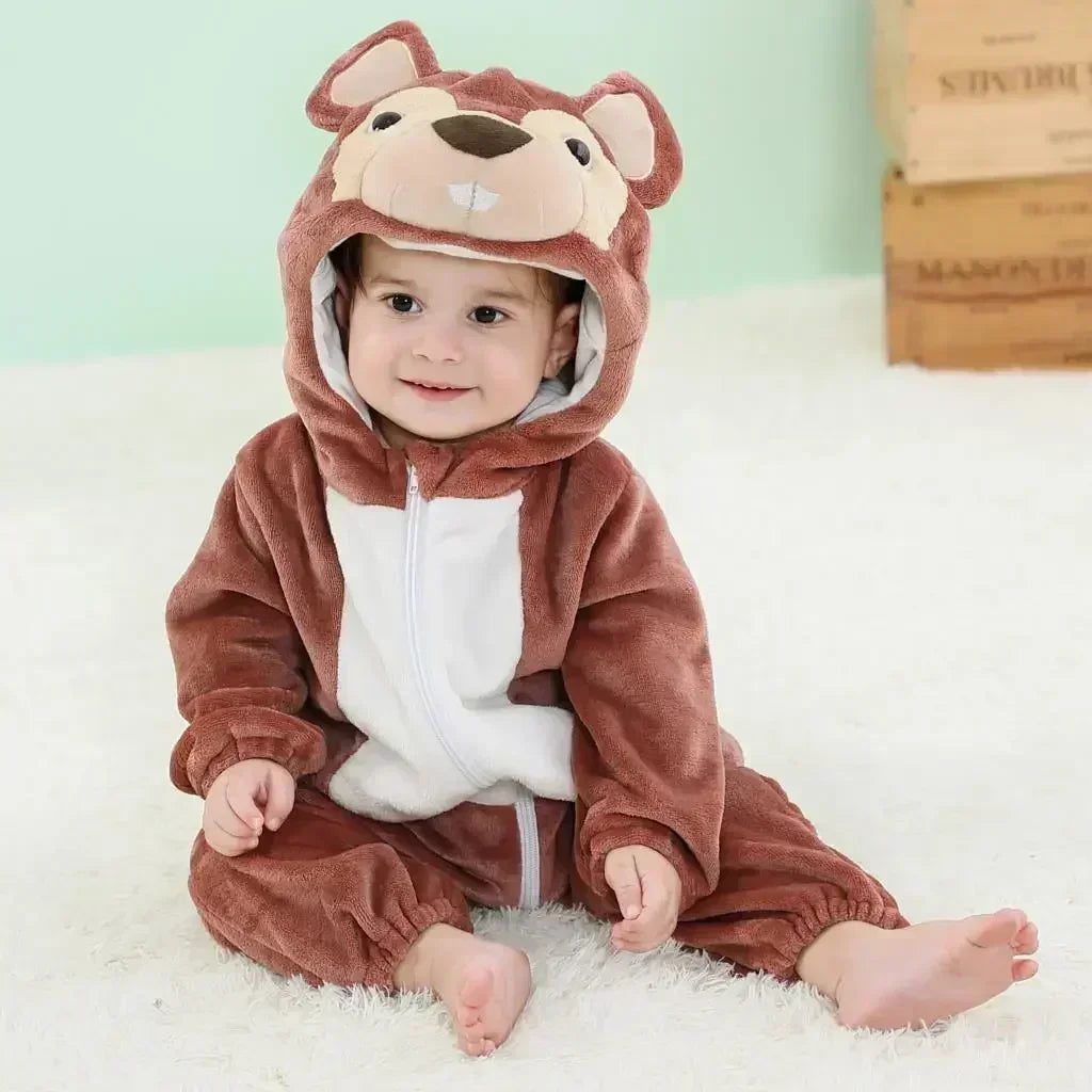 Baby Rompers Winter Kigurumi Lion Costume for Girls Boys Toddler Animal Jumpsuit Infant Clothes Pyjamas Kids Overalls Ropa Bebes
