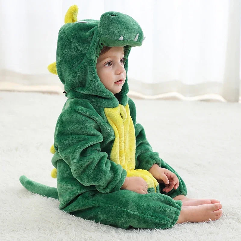 Baby Rompers Winter Kigurumi Lion Costume for Girls Boys Toddler Animal Jumpsuit Infant Clothes Pyjamas Kids Overalls Ropa Bebes