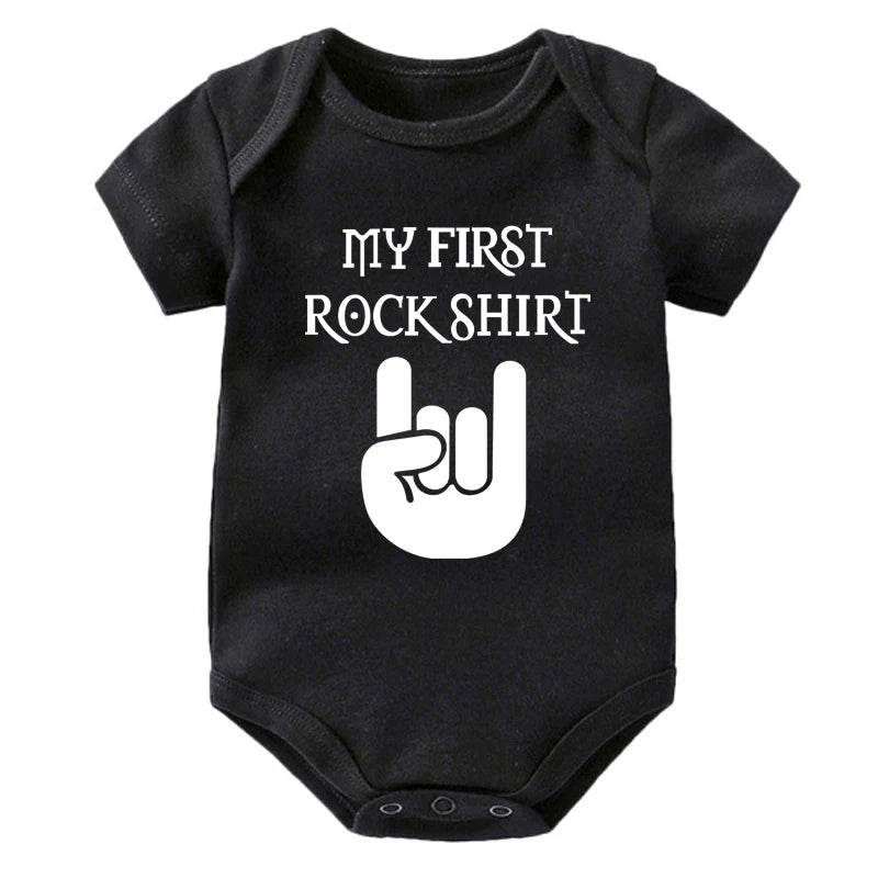 Born to Rock Newborn Baby Short Sleeve Cotton Baby Bodysuit Cute Baby Boy Clothes Jumpsuit Infant Outfit Baby Body Rock